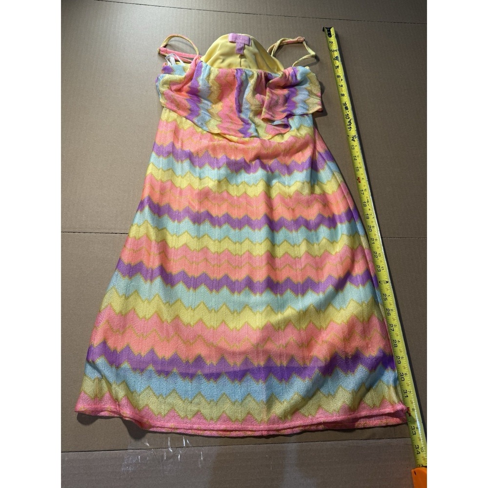 Spring Summer Ruffle Flounce Mini Dress Knit Gauzy Preppy LILLY PULITZER size S‎